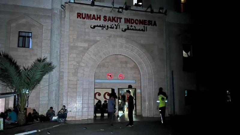 Kondisi RS Indonesia di Gaza saat listrik padam, pada 10 November 2023.