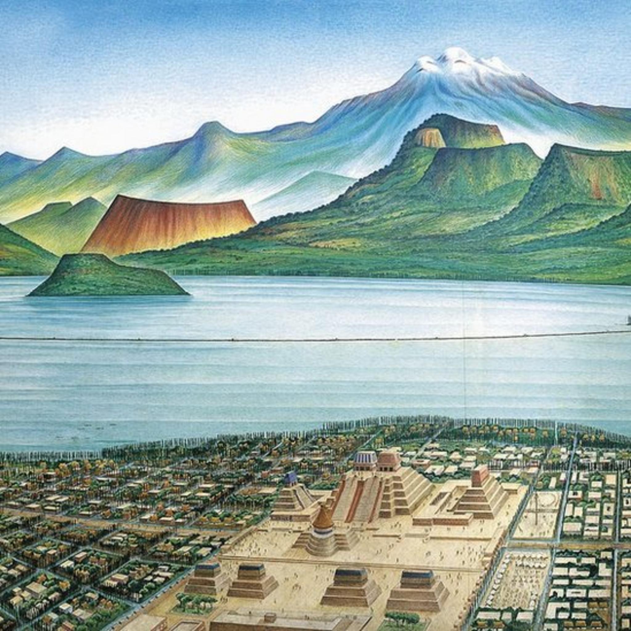 Un dibujo de Tenochtitlán.