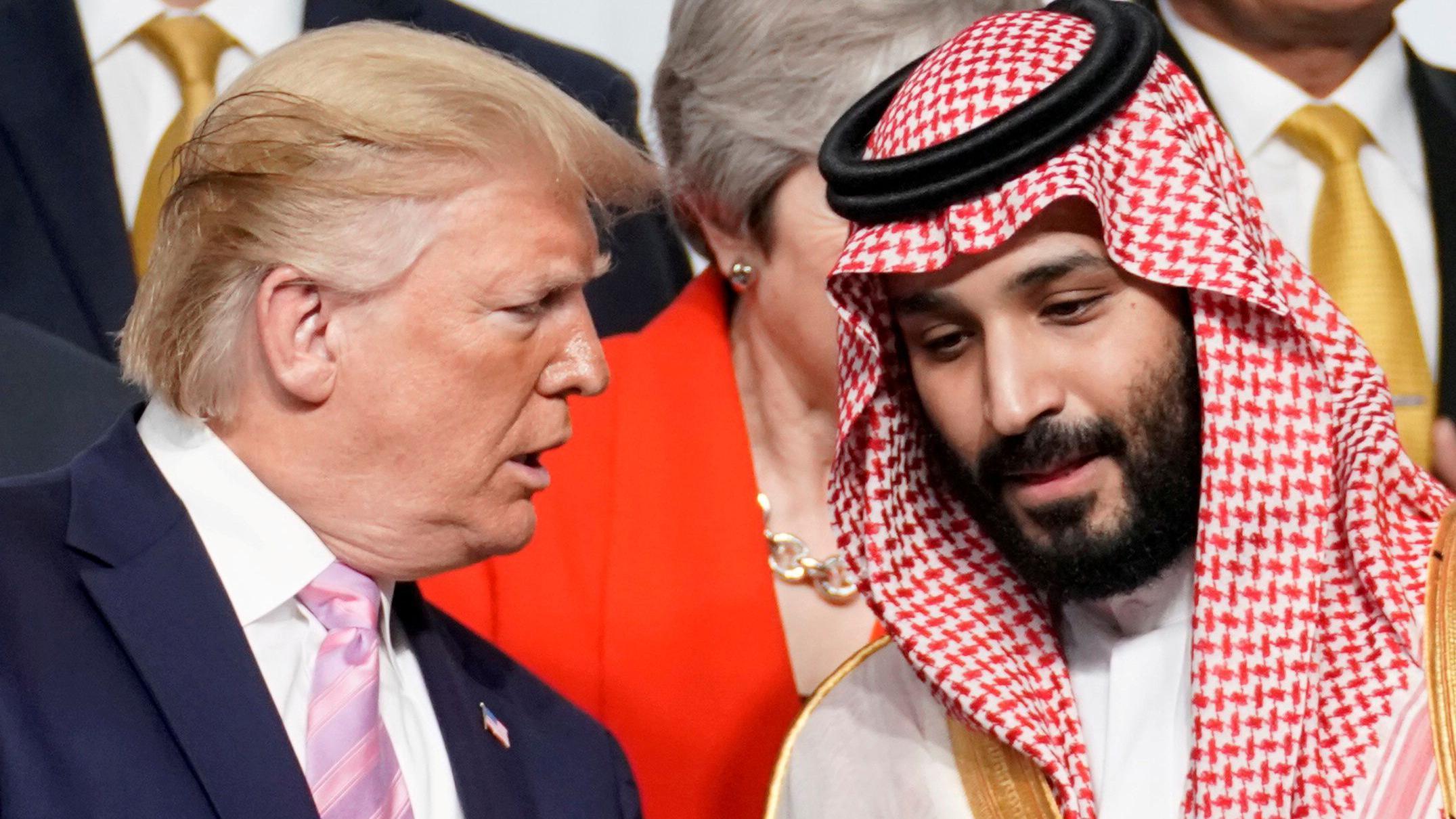 Tramp i saudijski prestolonaslednik princ Muhamed bin Salman, poznat po inicijalima MBS, u Japanu 2019.