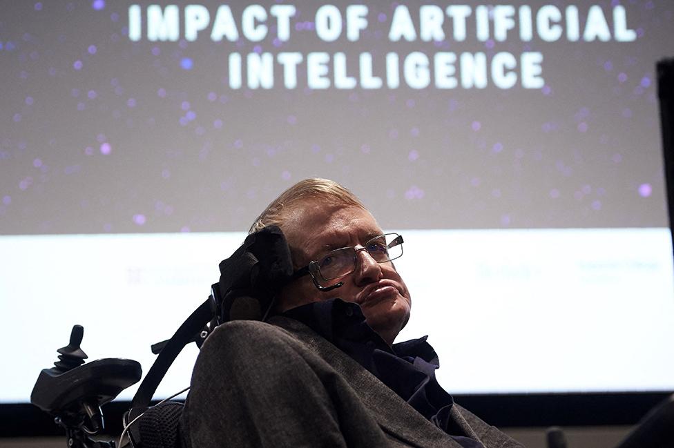 Stephen Hawking at the launch of the Leverhulme Centre for the Future of Intelligence (IFC) at the University of Cambridge on 19 October 2016