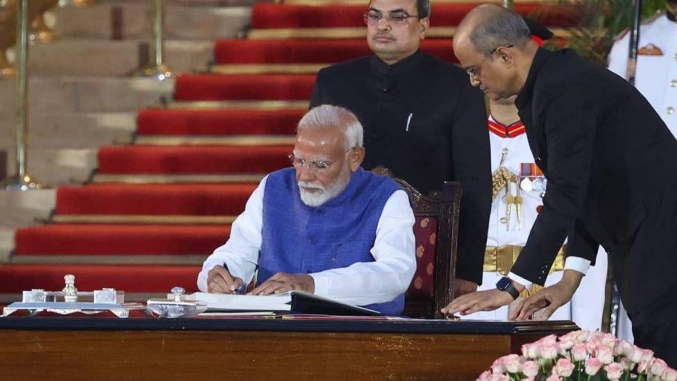 Narendra Modi sworn in for third term at grand ceremony in Delhi