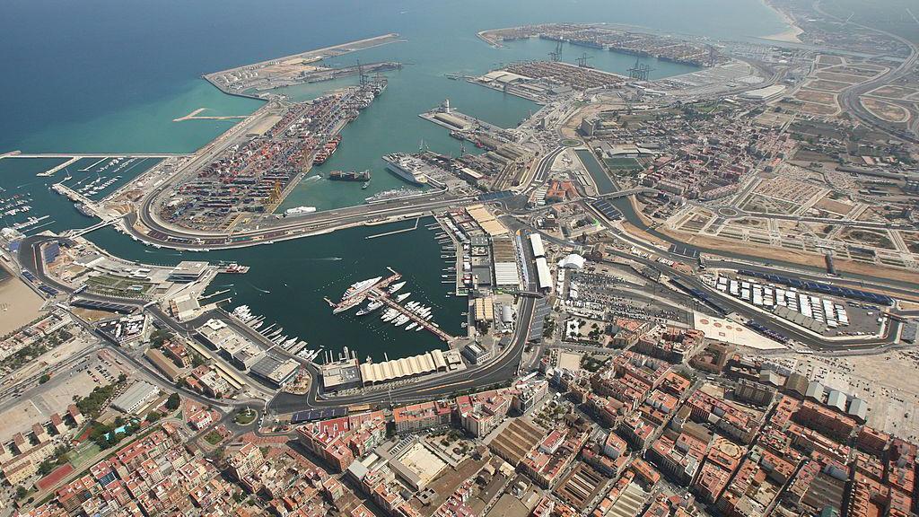 Vista aérea del puerto de Valencia