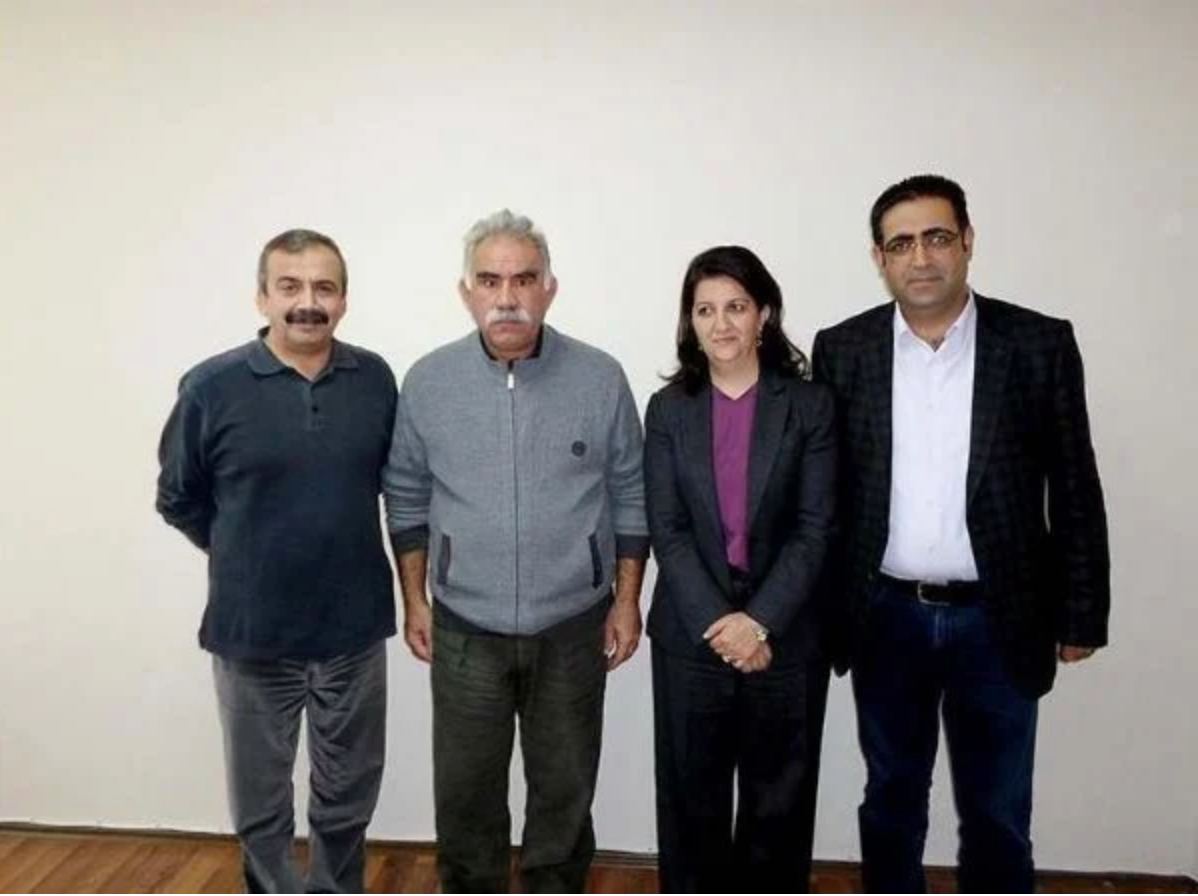 Sırrı Süreyya Önder, Abdullah Öcalan, Pervin Buldan ve İdris Baluken. 