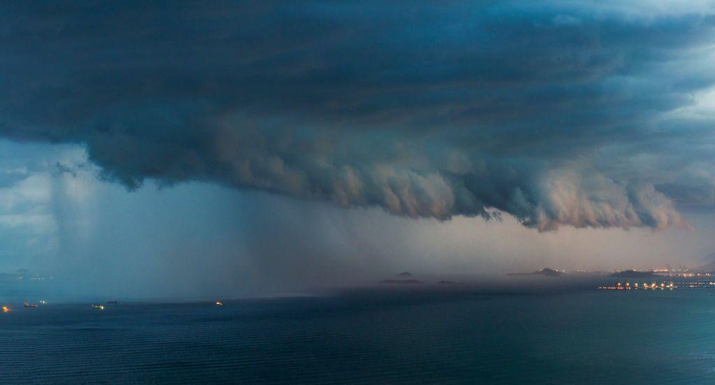 
Tayfun Yagi yaklaşırken, Çin'in Guangdong eyaletindeki Huizhou'daki kara bulutlar (5 Eylül 2024)