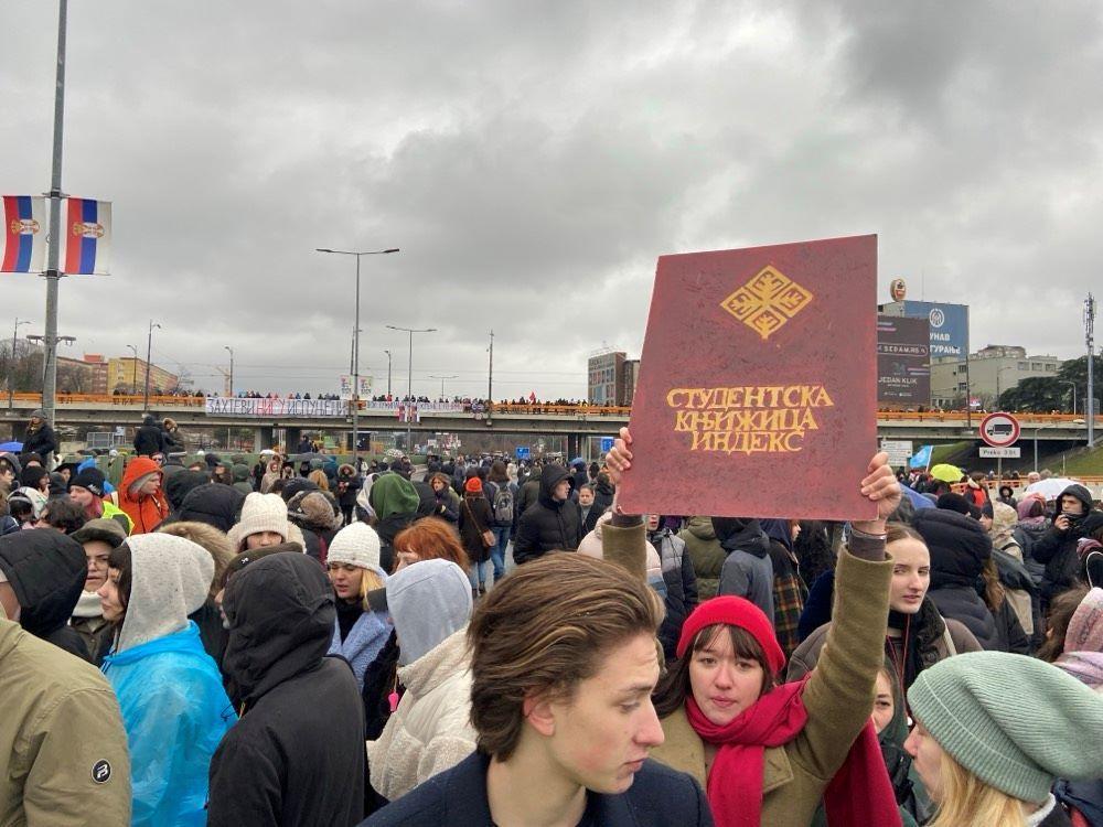 protest studenata na Mostarskoj petlji 10. januar 2025.