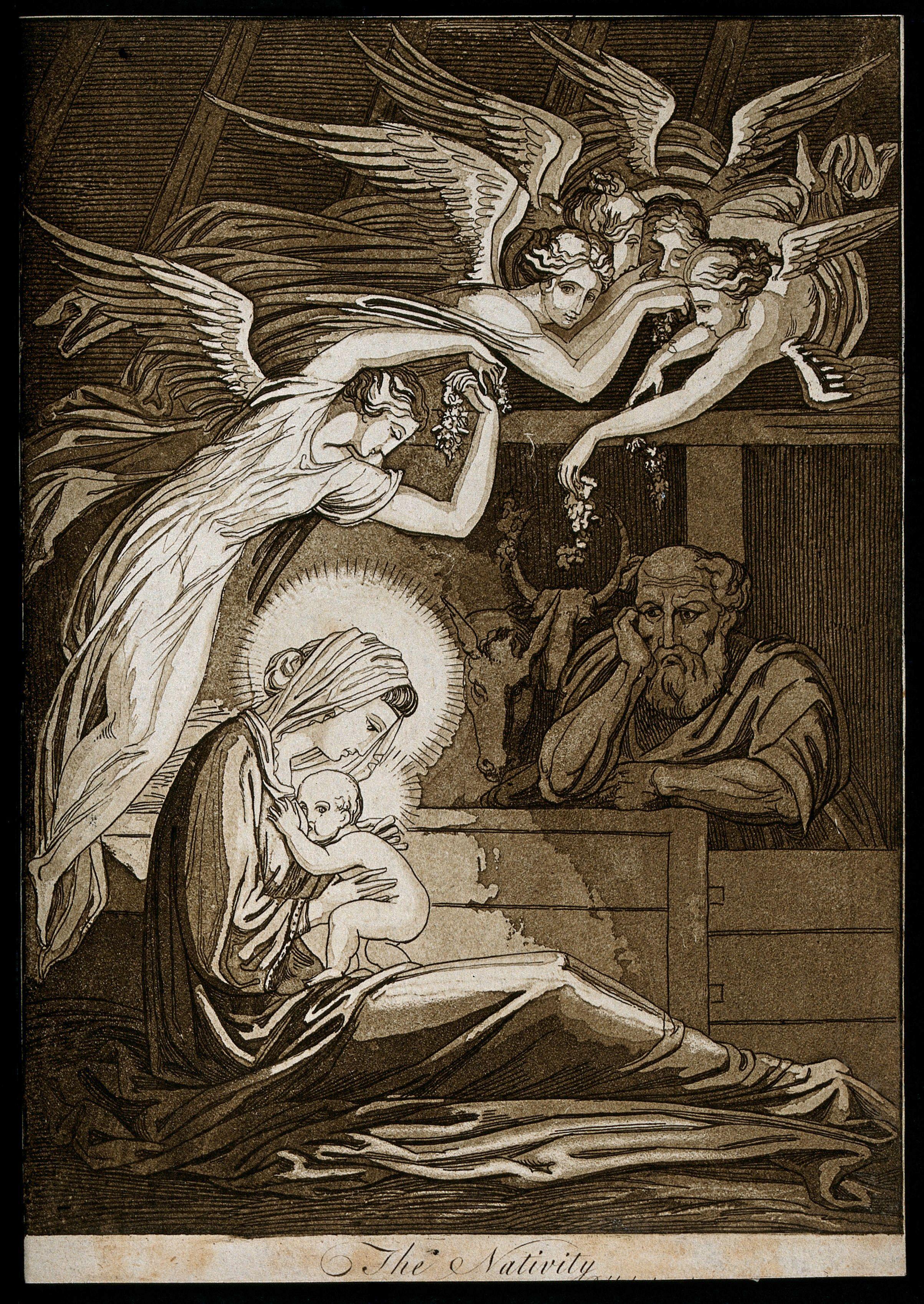 Obra de 1796, de Tommaso Piroli, representa o nascimento de Cristo e modo centrado no feminino