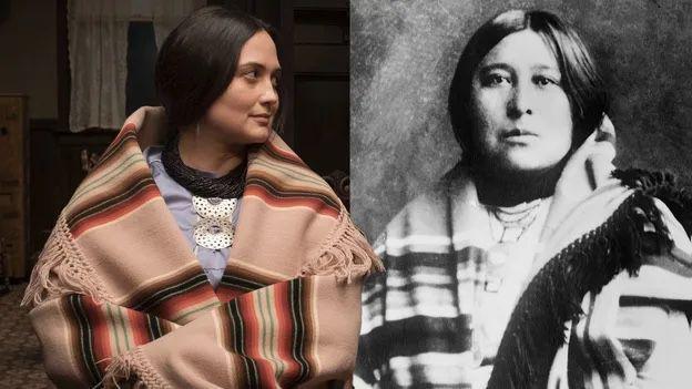 El personaje de Mollie Burkhar y la mujer real.