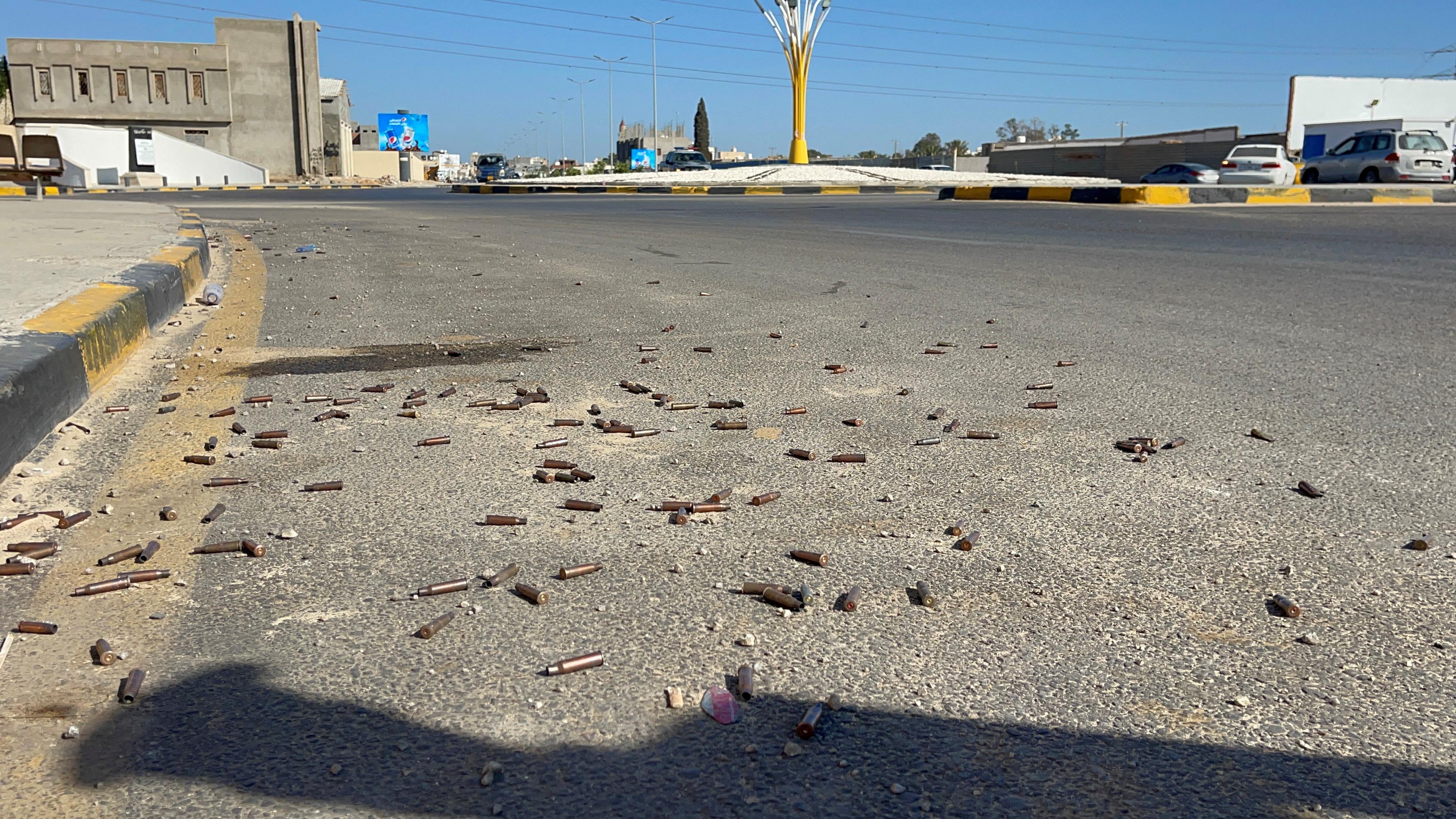 بقايا رصاص جراء الاشتباكات في طرابلس 