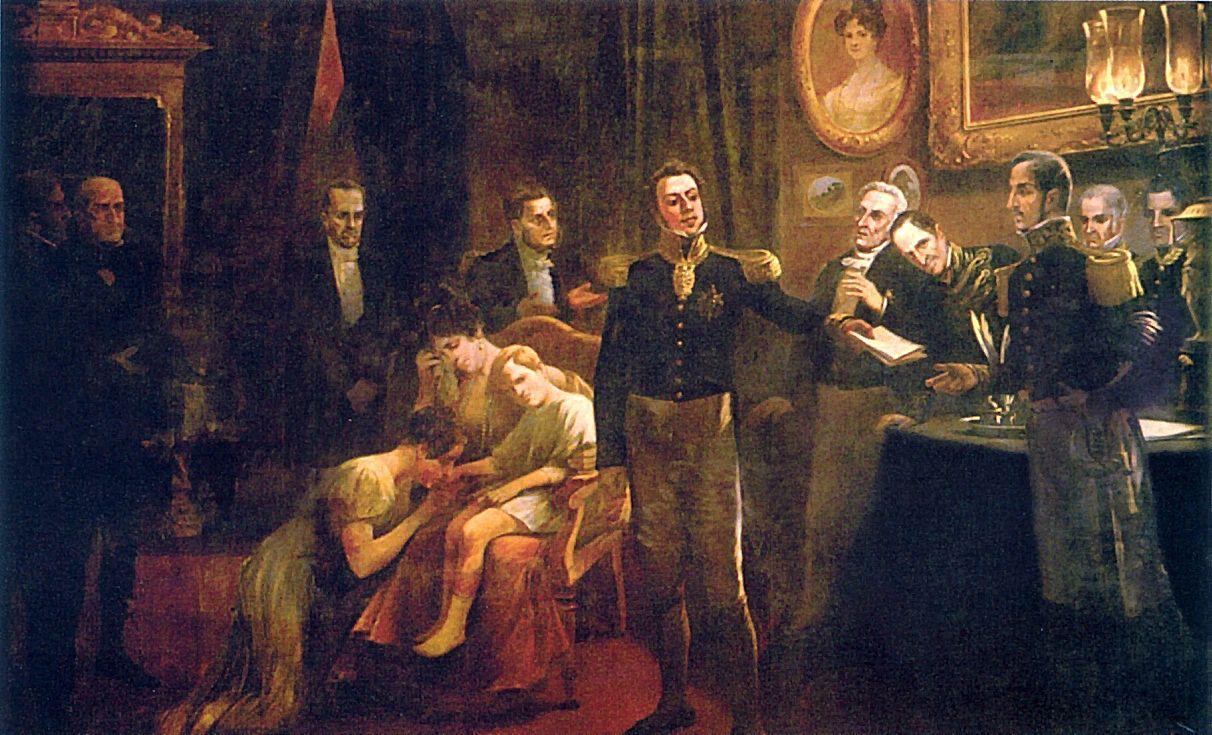 A abdicação de D. Pedro em obra de Aurélio de Figueiredo, feita em 1911