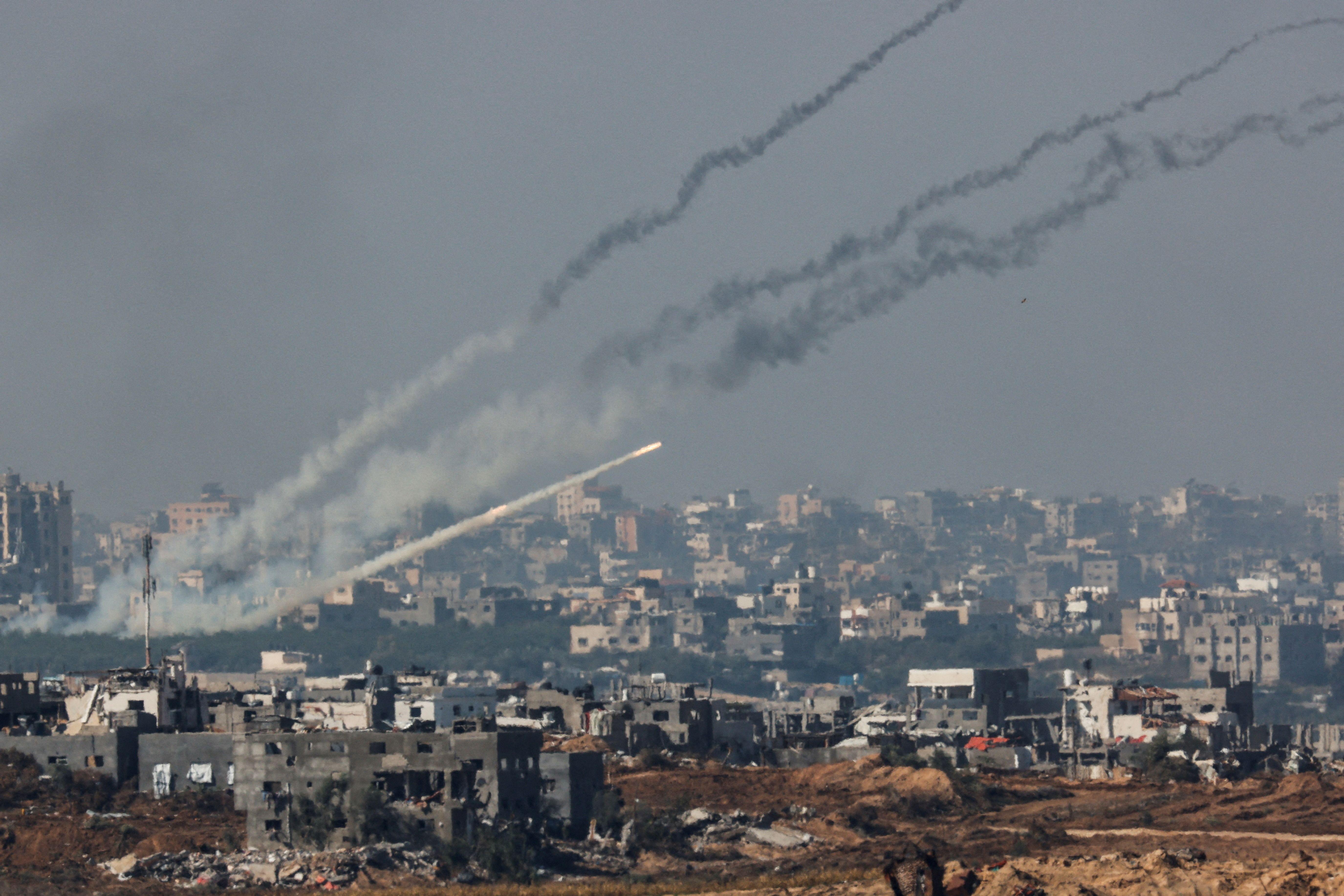 Misiles disparados desde la Franja de Gaza.