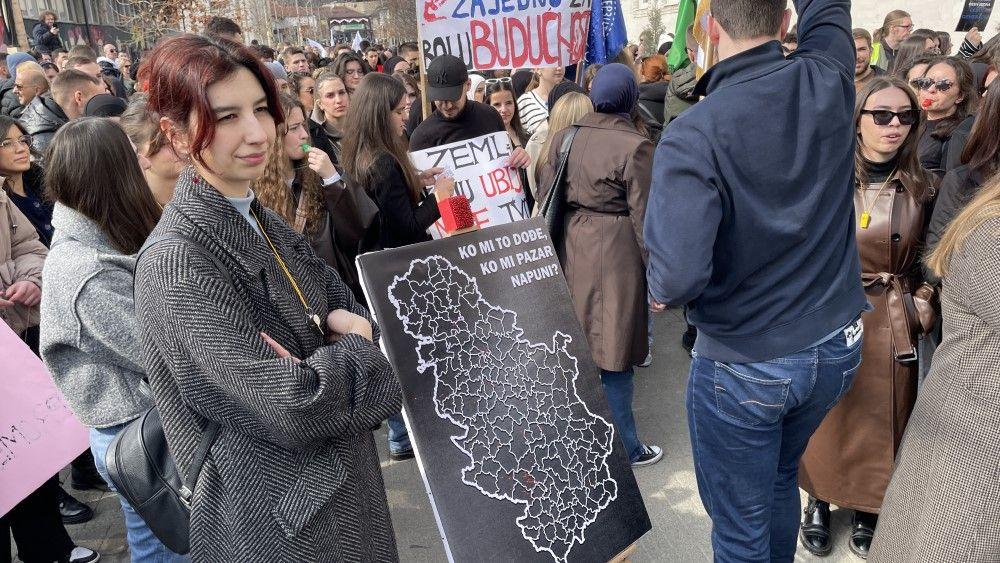 Protest u Novom Pazaru, studenti, studentski protest u Novom Pazaru