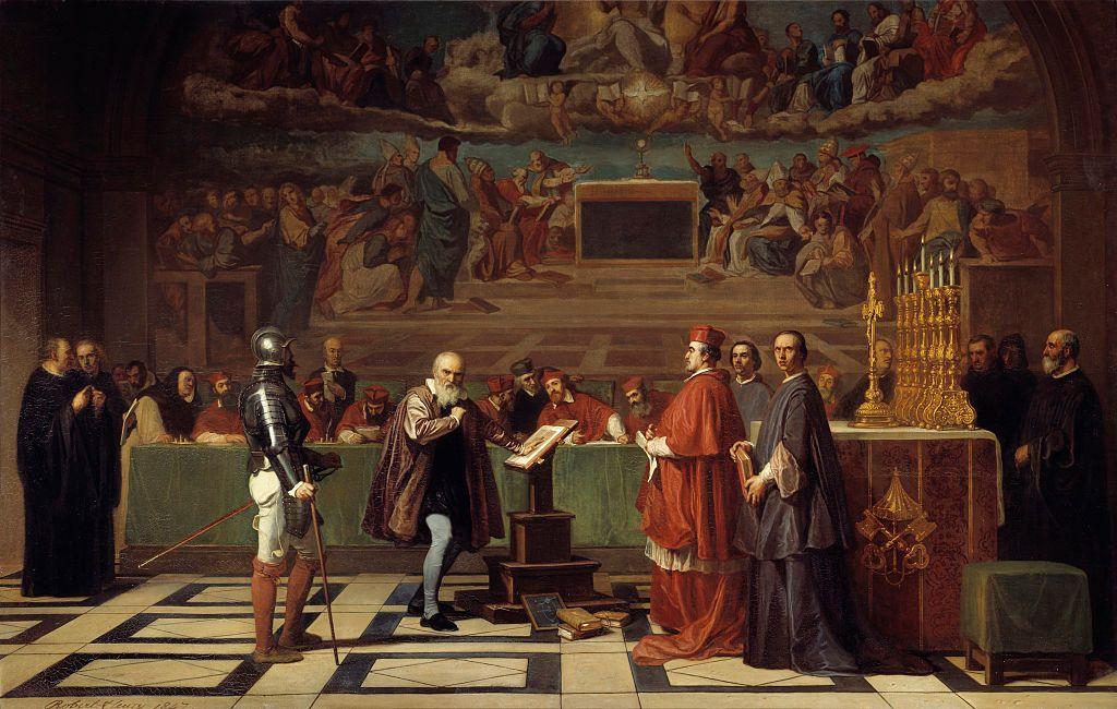 "Galileo Galilei ante el Santo Oficio en el Vaticano", por Robert Fleury