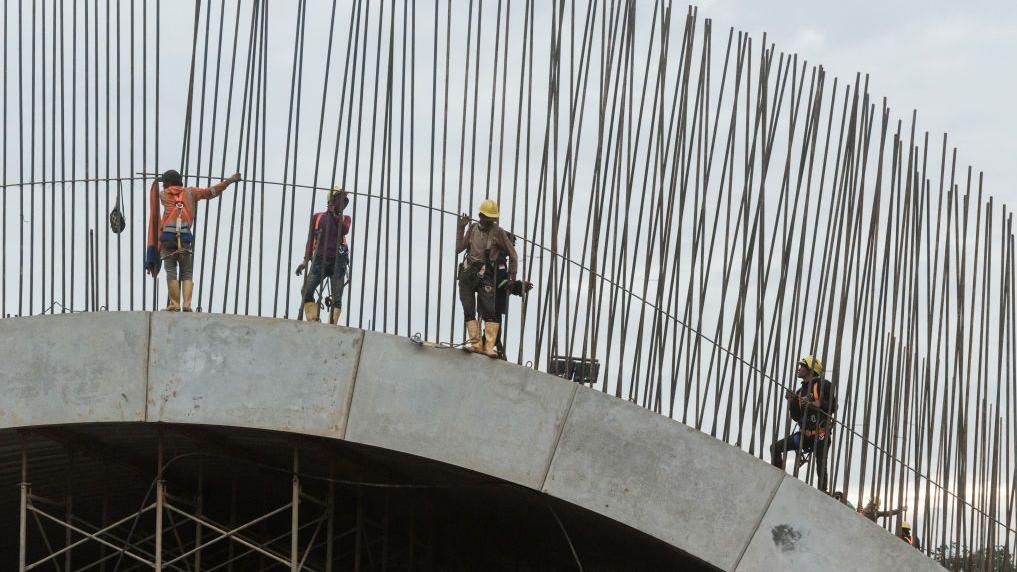 Trabalhadores da construção civil em Nusantara