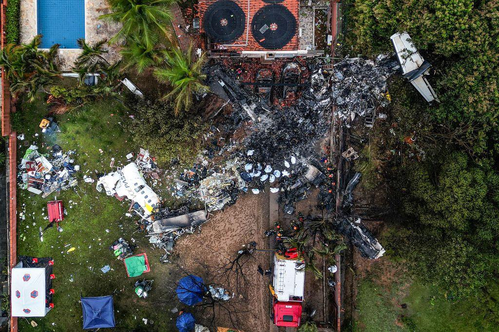 El sitio donde cayó el avión