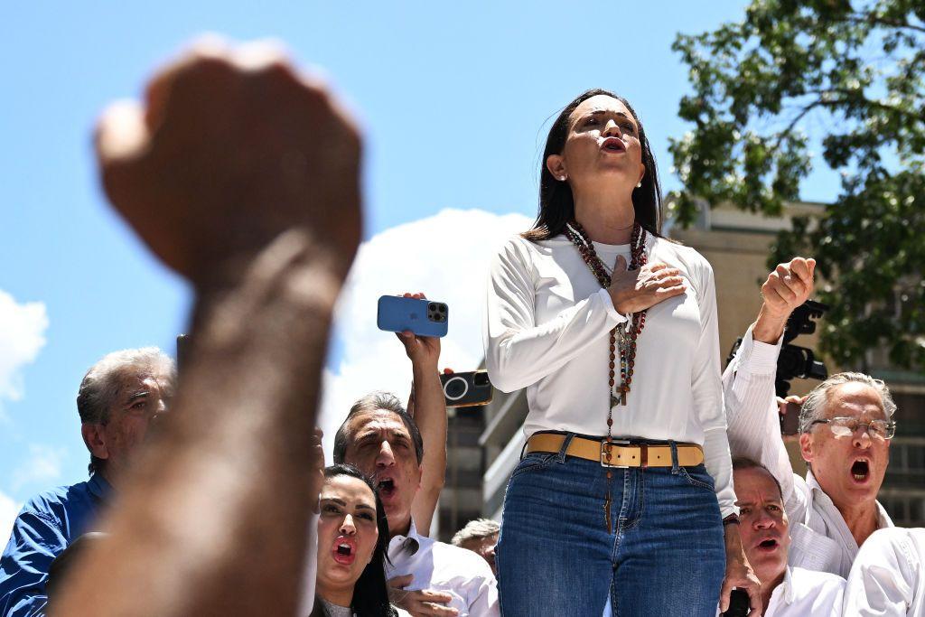 Machado en una protesta en agosto de 2024.