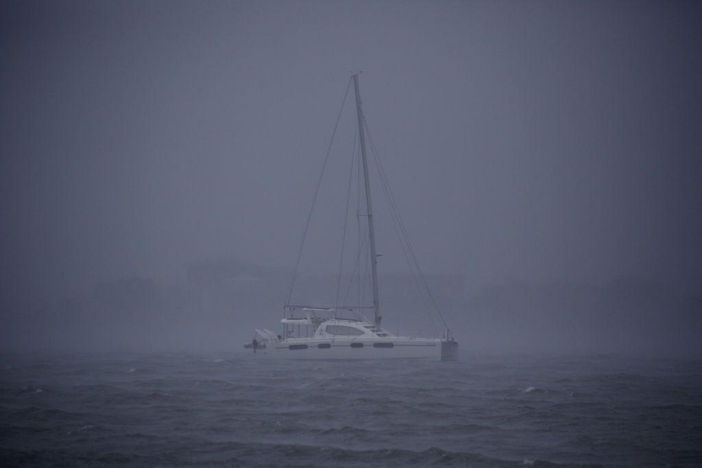 Un velero en el huracán Dorian, en Carolina del Norte