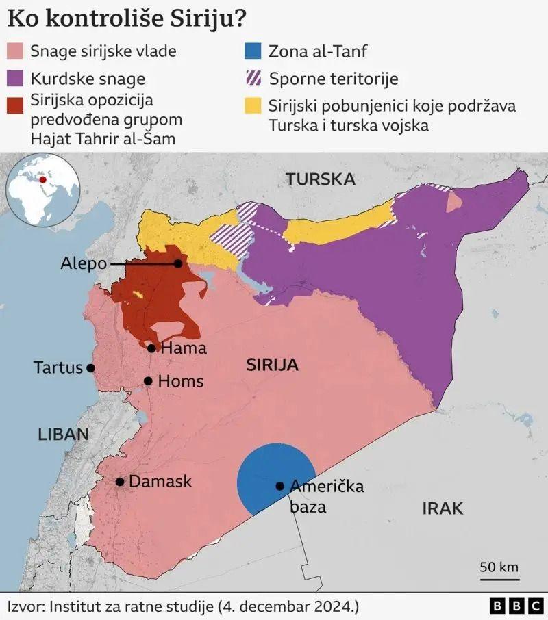 Mapa, Sirija, sukob, HTS