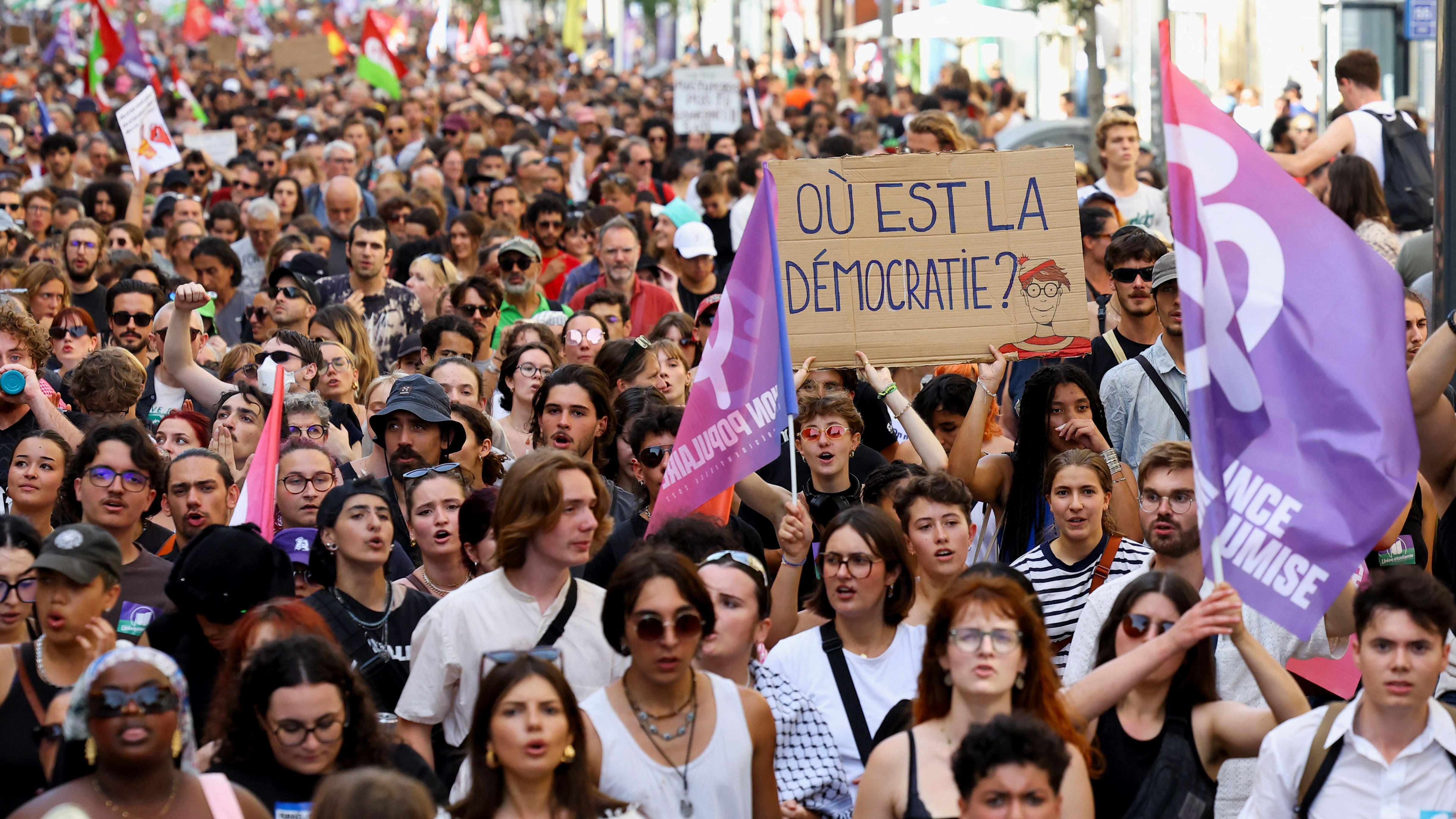 Manifestantes en París