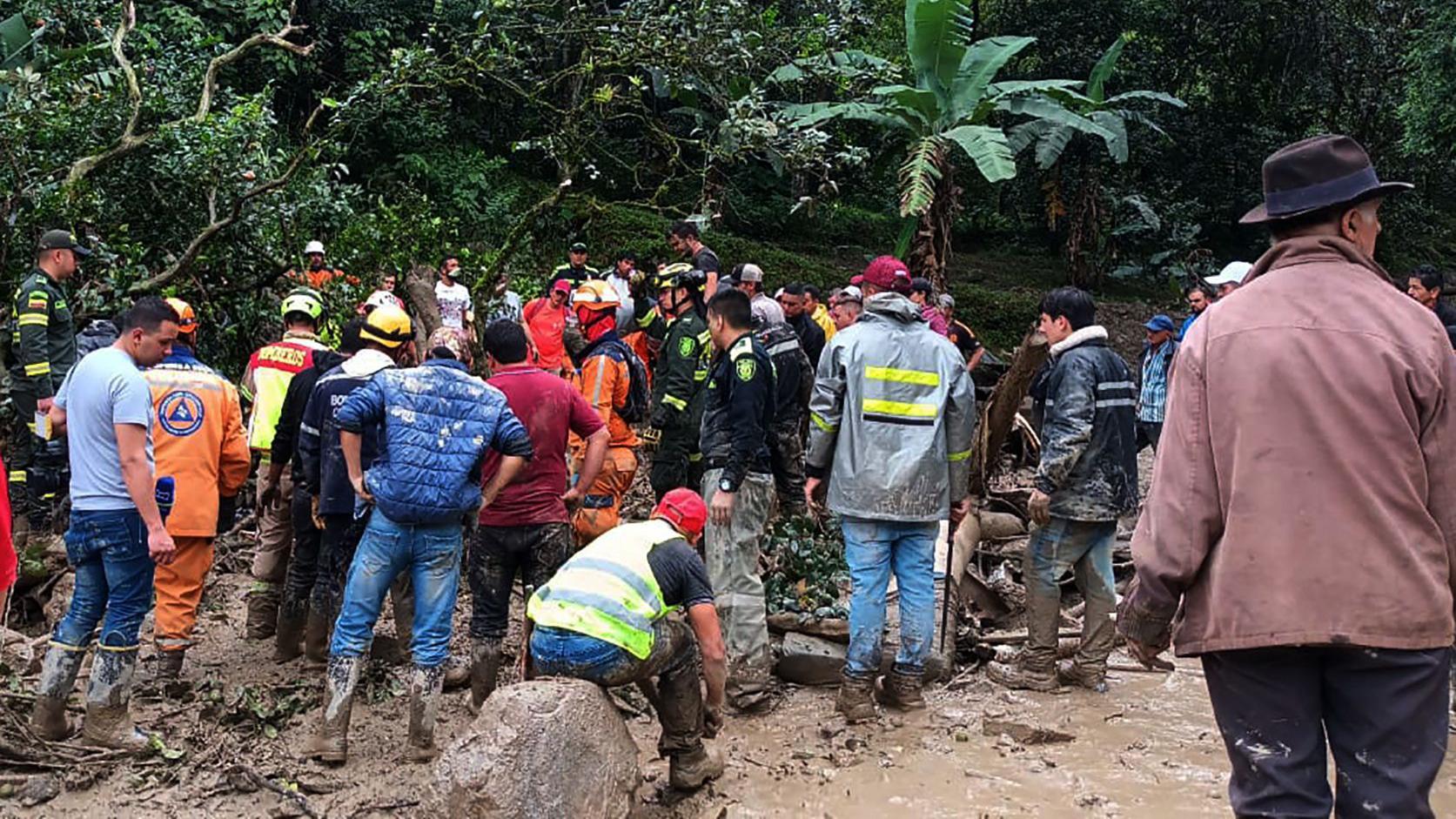 Rescuers in Colombia