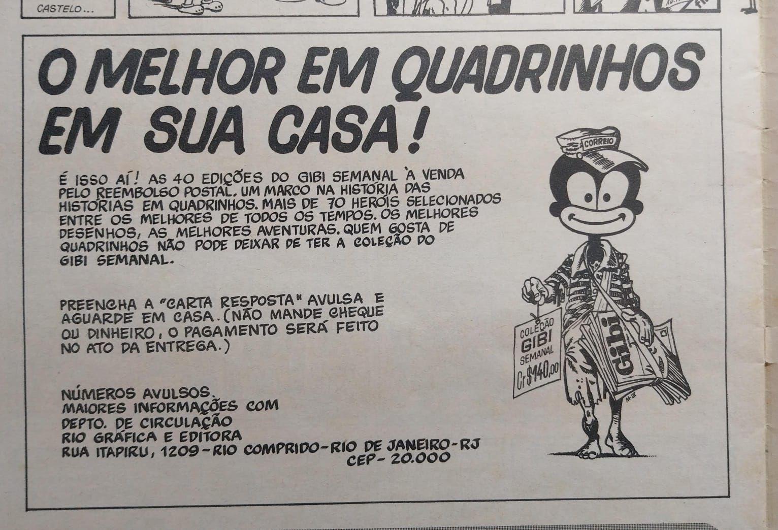 Anúncio da revista Gibi