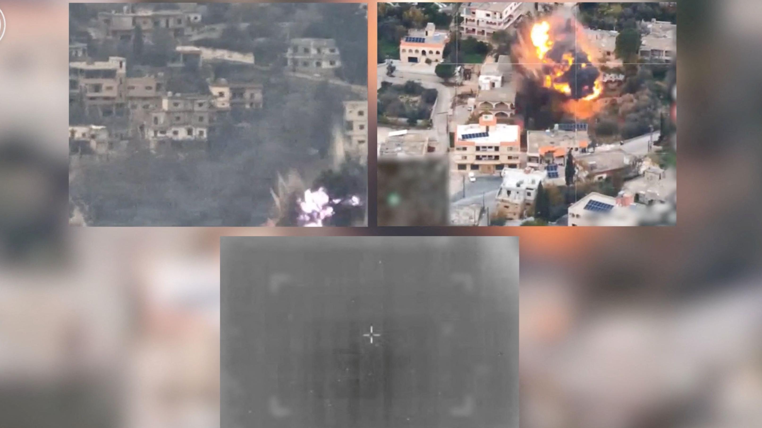 اسرائیلی فوج کی جانب سے جنوبی لبنان میں بمباری کی کارروائیوں کی فوٹیج شائع کی گئی ہے