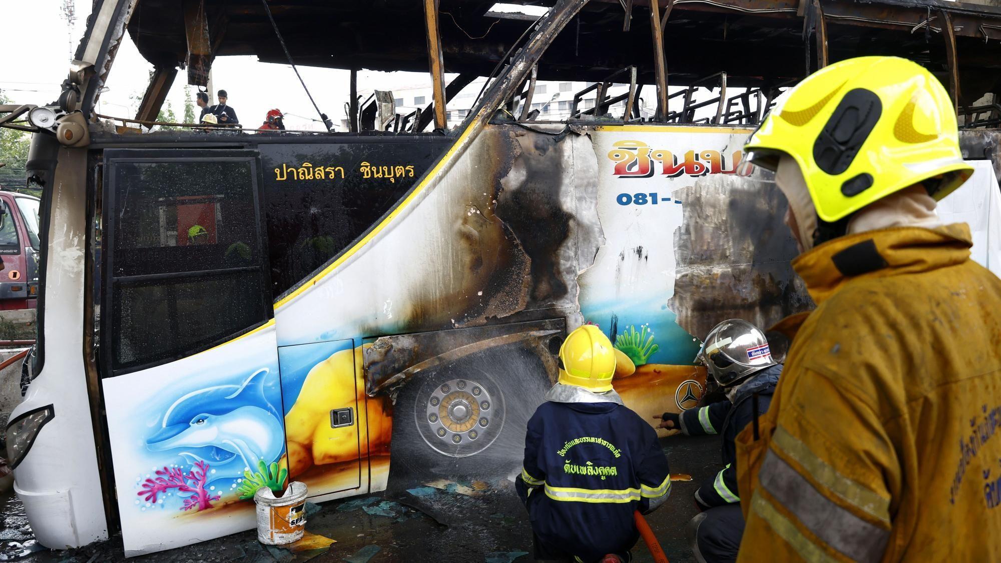 Children among dead after Thailand bus fire kills 23