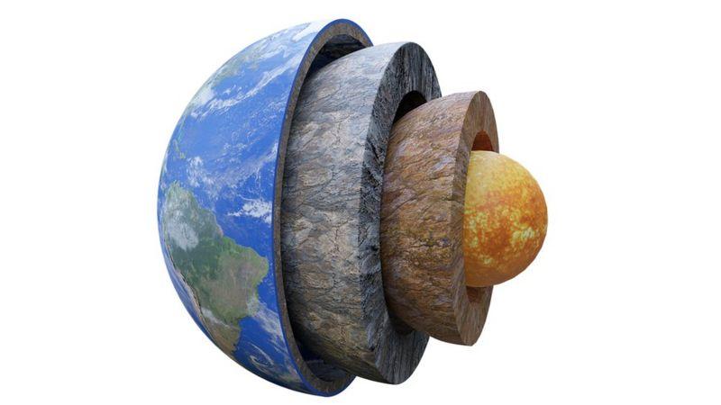 Ilustração do núcleo da Terra