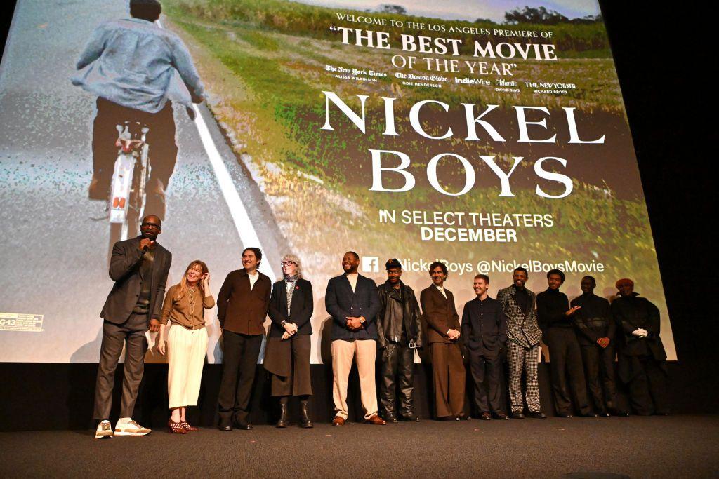 El elenco de la película Nickel Boys, durante una presentación de la película en diciembre en la ciudad de Los Ángeles