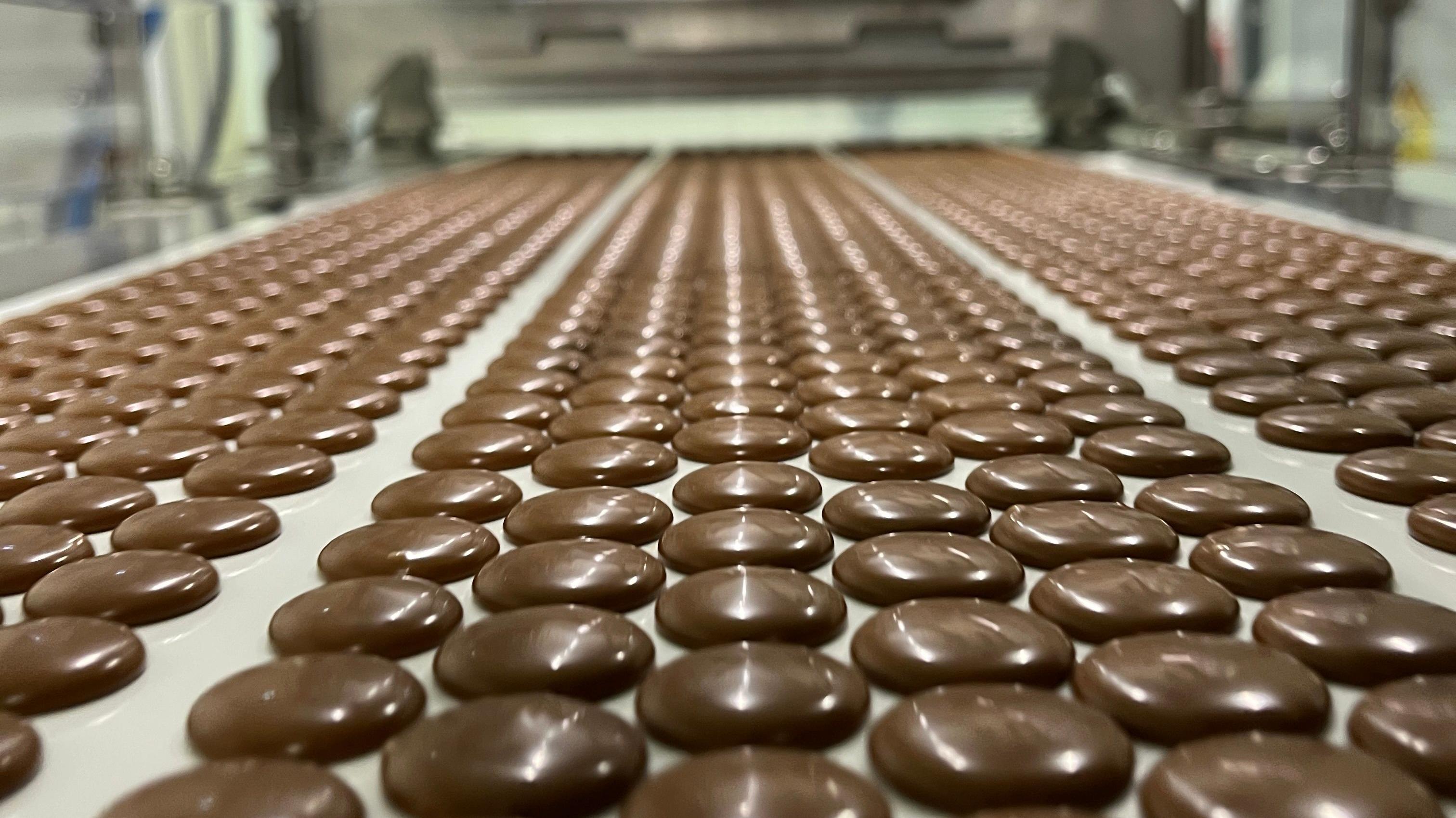 Linha de produção da Foreverland chocolates
