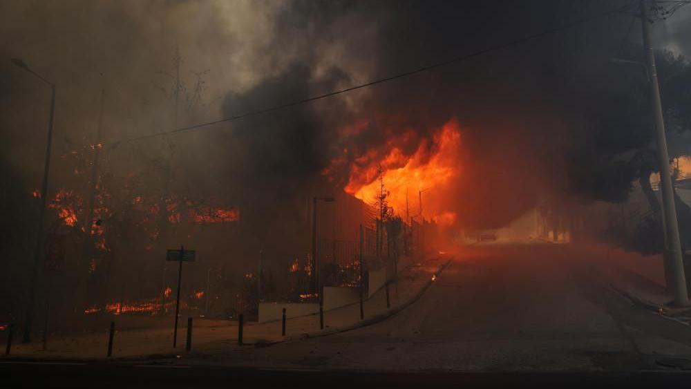 On the frontline of Greece’s wildfire hell