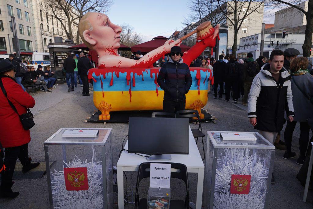 Una protesta contra Putin en Berlín.