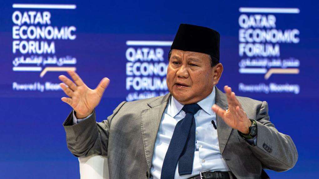 Prabowo Subianto, presiden terpilih Indonesia, di Qatar Economic Forum (QEF) di Doha, Qatar, Rabu, (15/05).