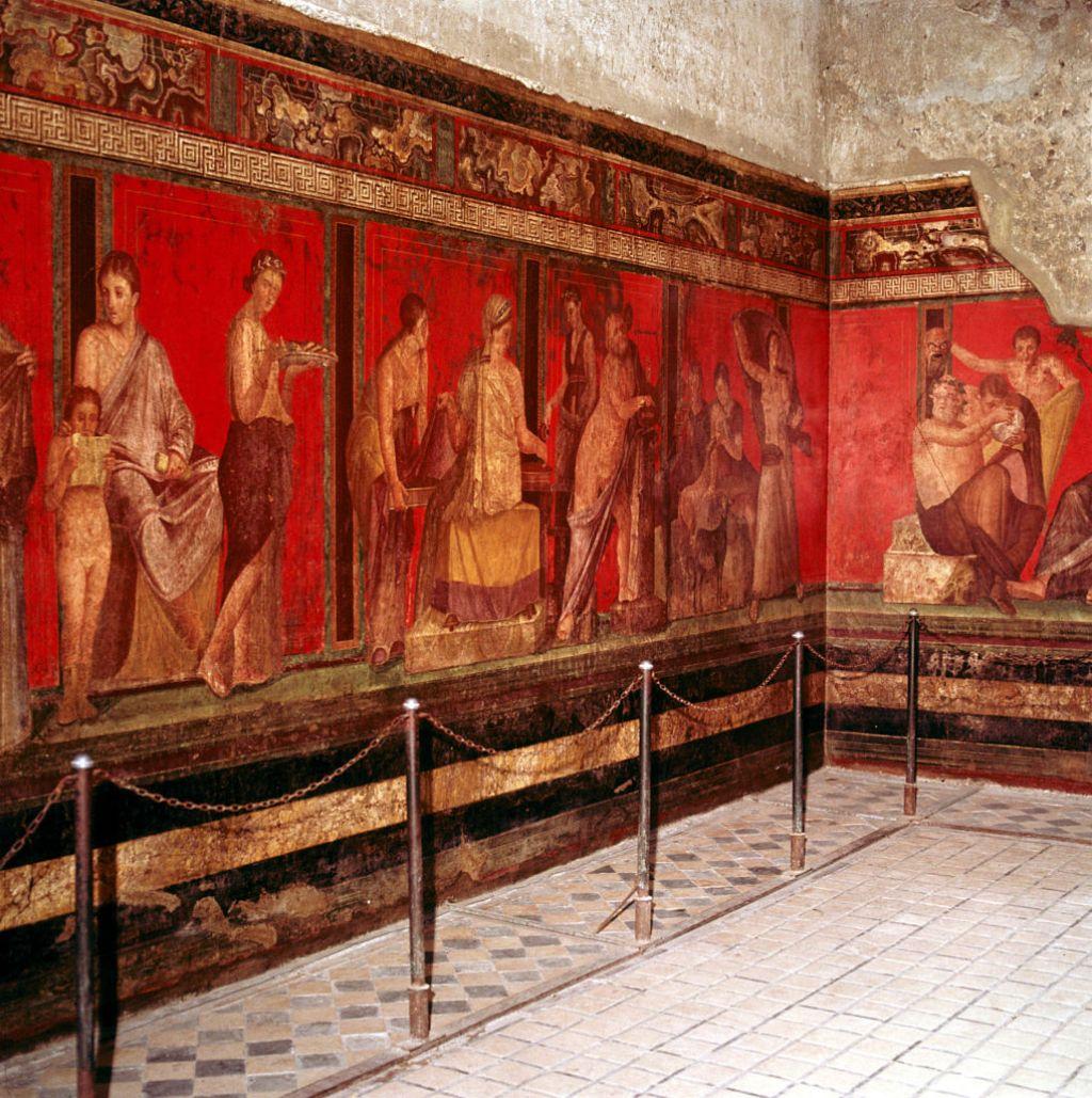 Parte de mural de La Villa de los Misterios de Pompeya