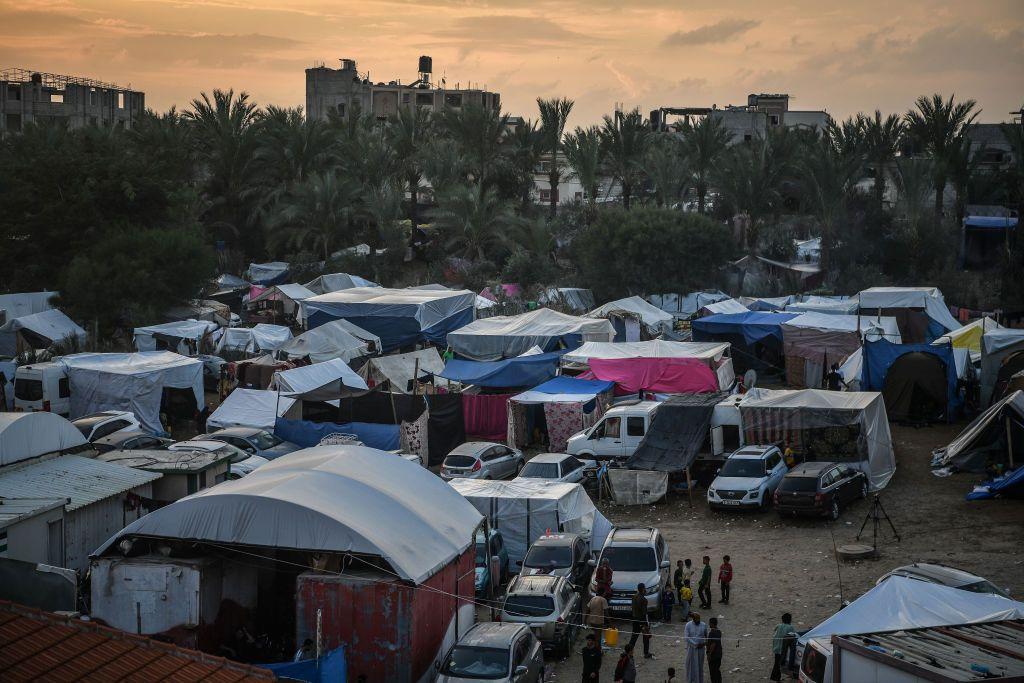 A makeshift camp near the Nasser Hospital in Khan Younis