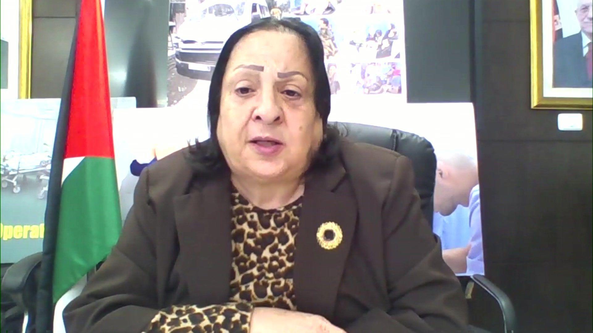 Mai Al-Kaila, ministra de Salud palestina.