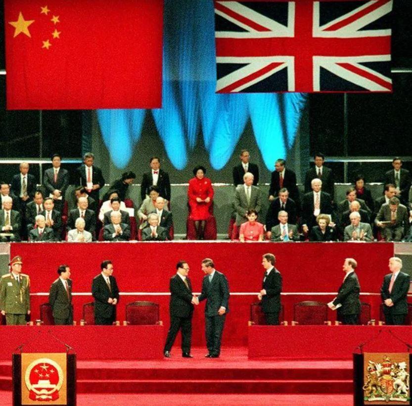 1997: Prince Charles and Chinese premier Jiang Zemin mark the handover of Hong Kong
