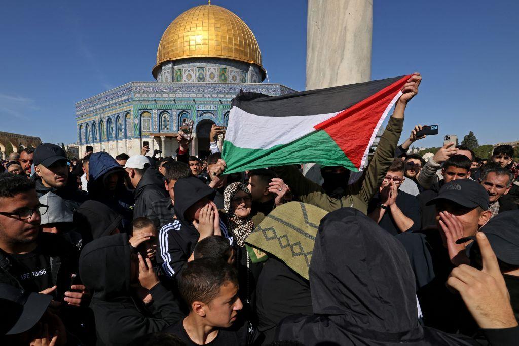 تظاهرات للفلسطينيين في حرم المسجد الأقصى عام 2023