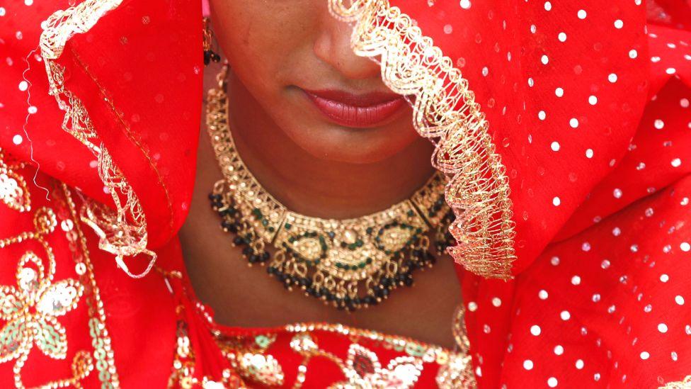 Novia en su boda en India