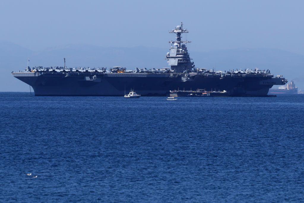 El portaviones USS Gerald R. Ford (aquí anclado frente a Atenas)