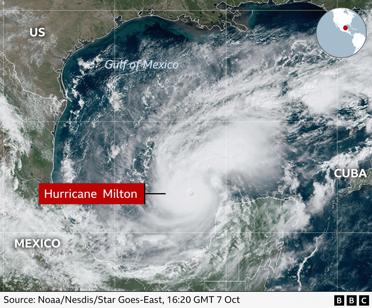 Hurricane Milton rapidly intensifies to category five strength