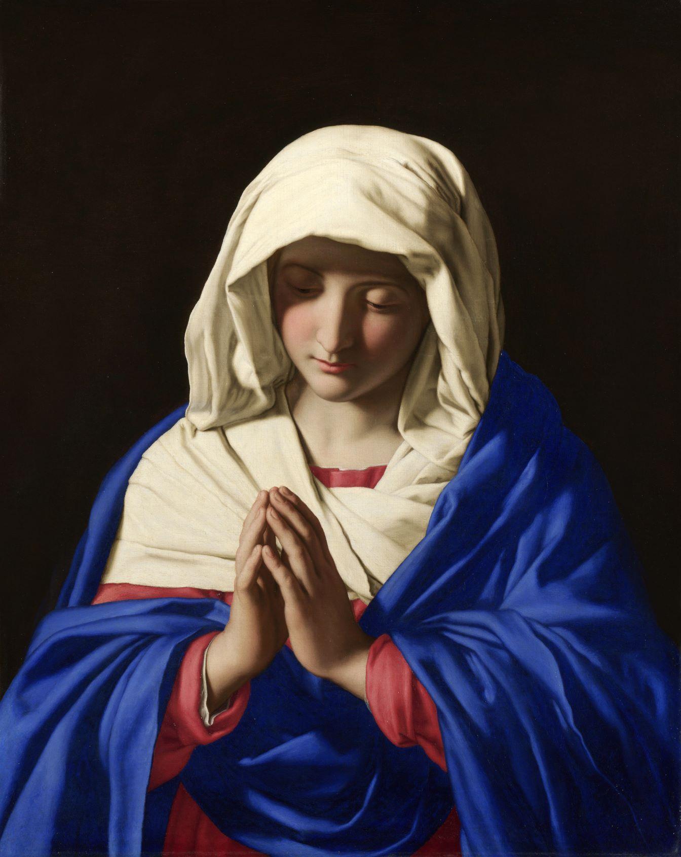 Maria, mãe de Jesus, em obra de Sassoferrato, século 17