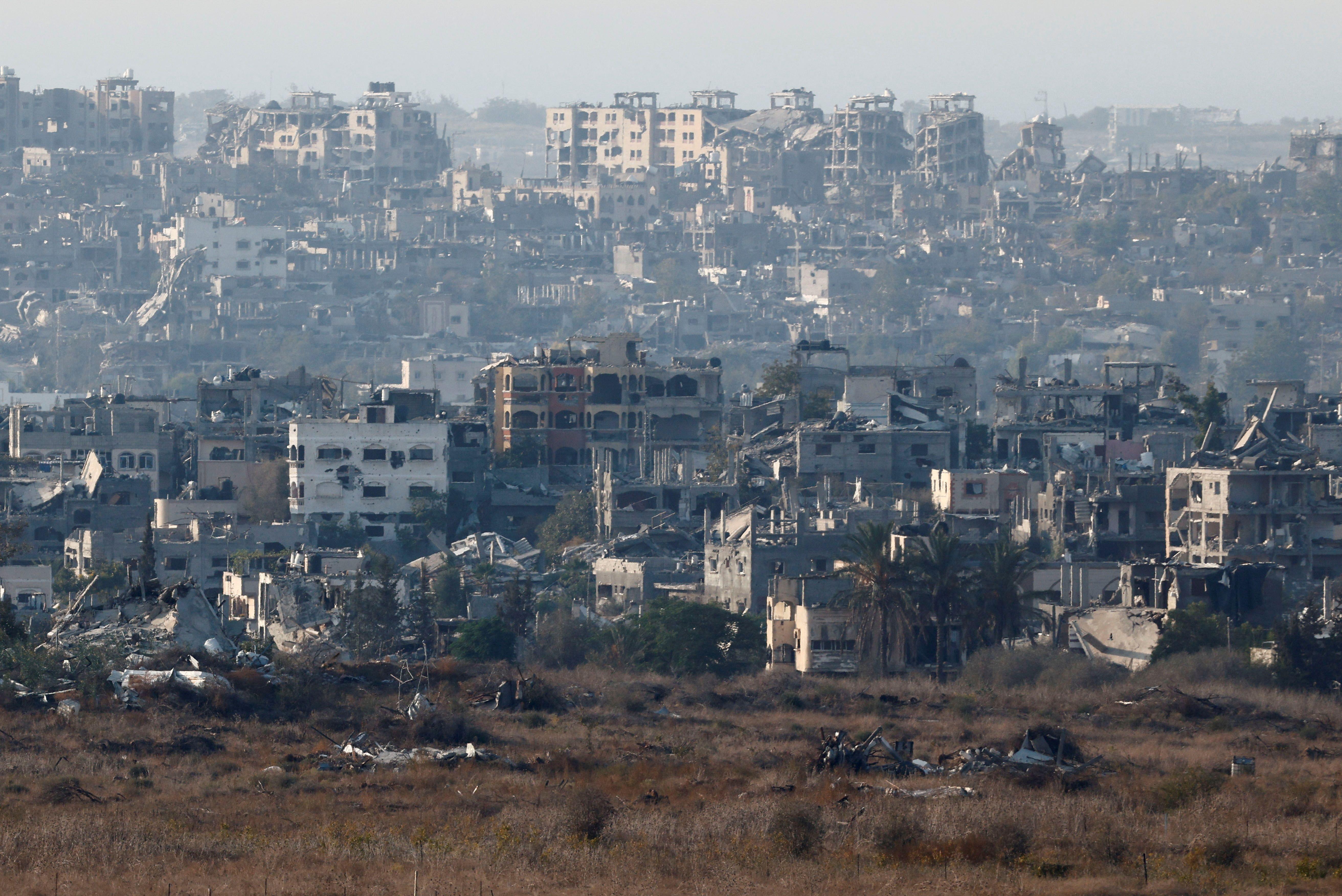 Edificios de Gaza completamente destruidos.