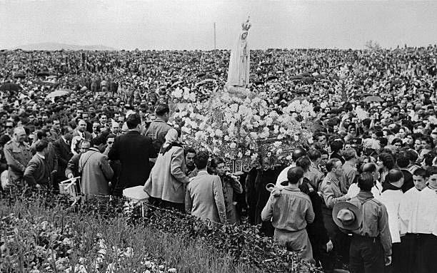 A statue of the Holy Lady of Fatima during a procession at the Catholic Shrine of Fatima in central Portugal in May 1951