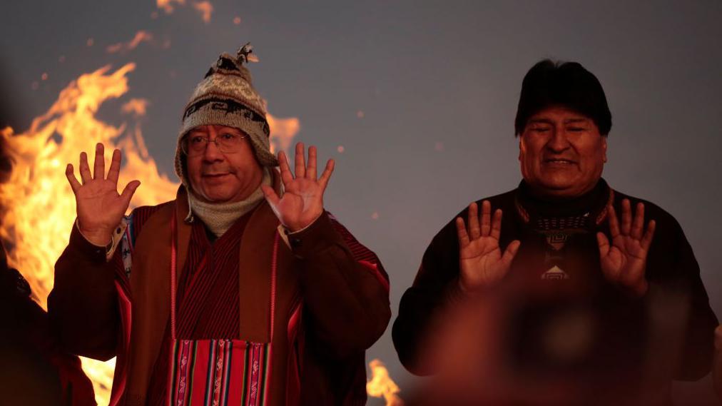 Luis Arce y Evo Morales