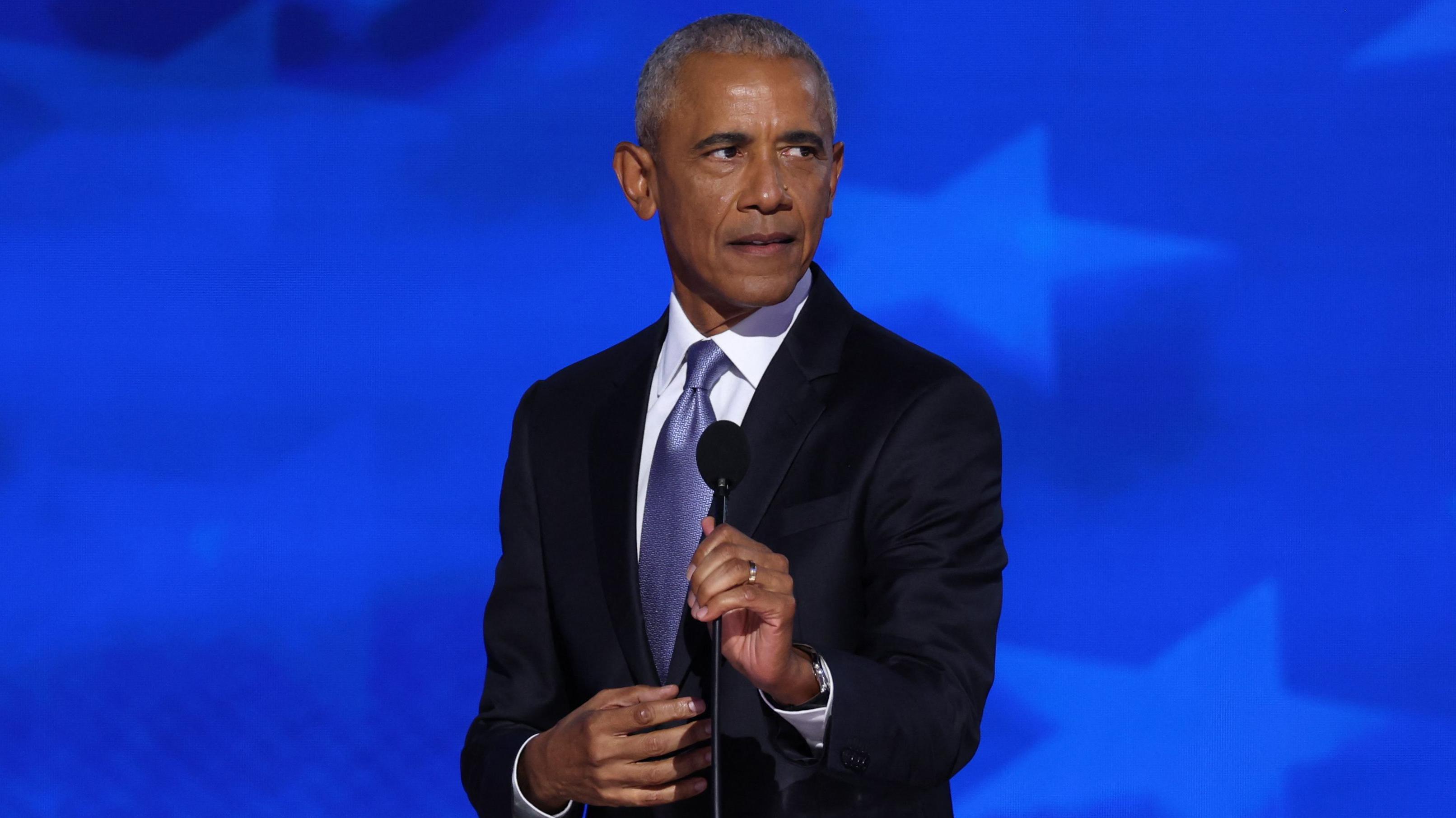 Barack Obama en la Convención Nacional Demócrata el 20 de agosto de 2024.