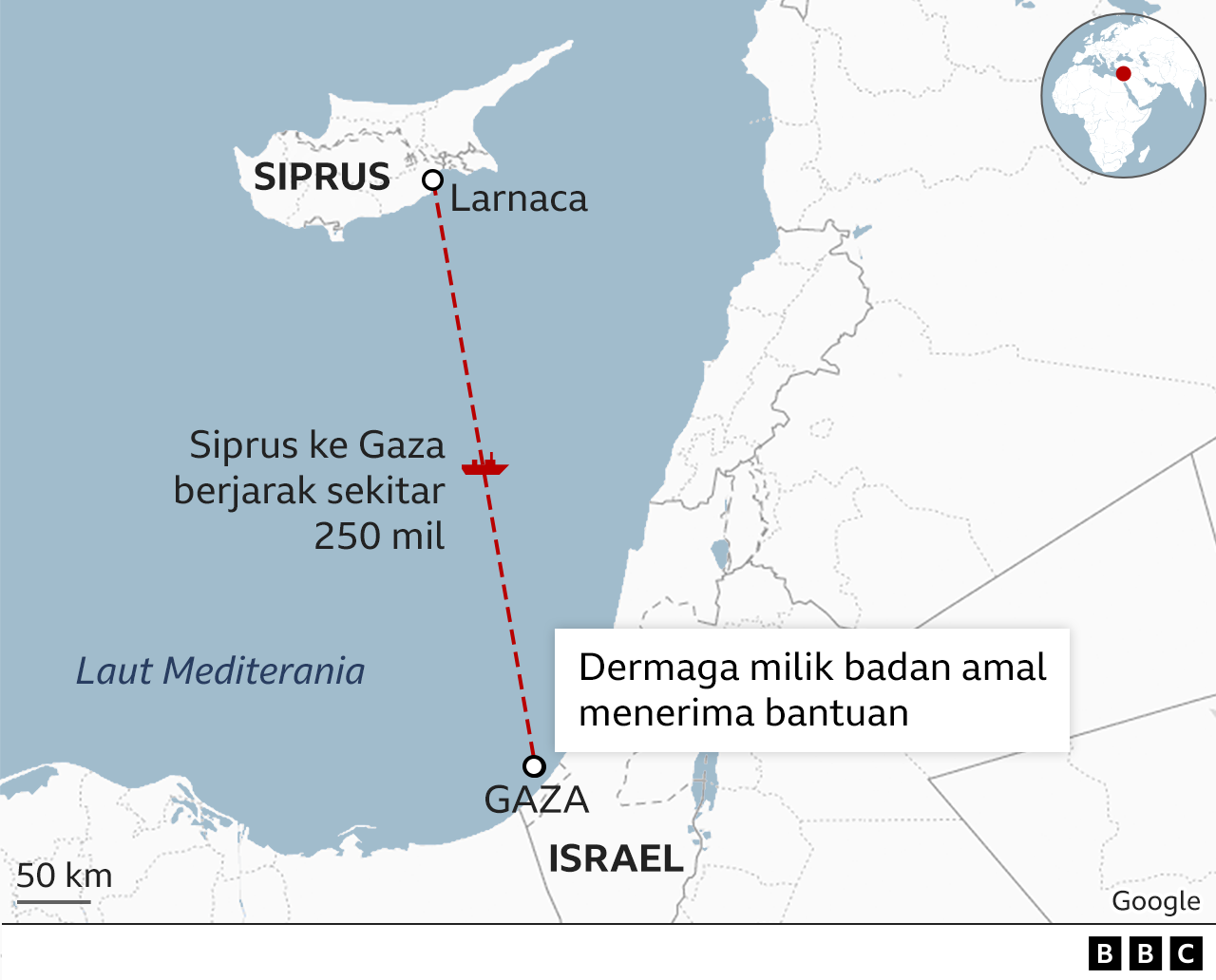 Peta Gaza dan lautan