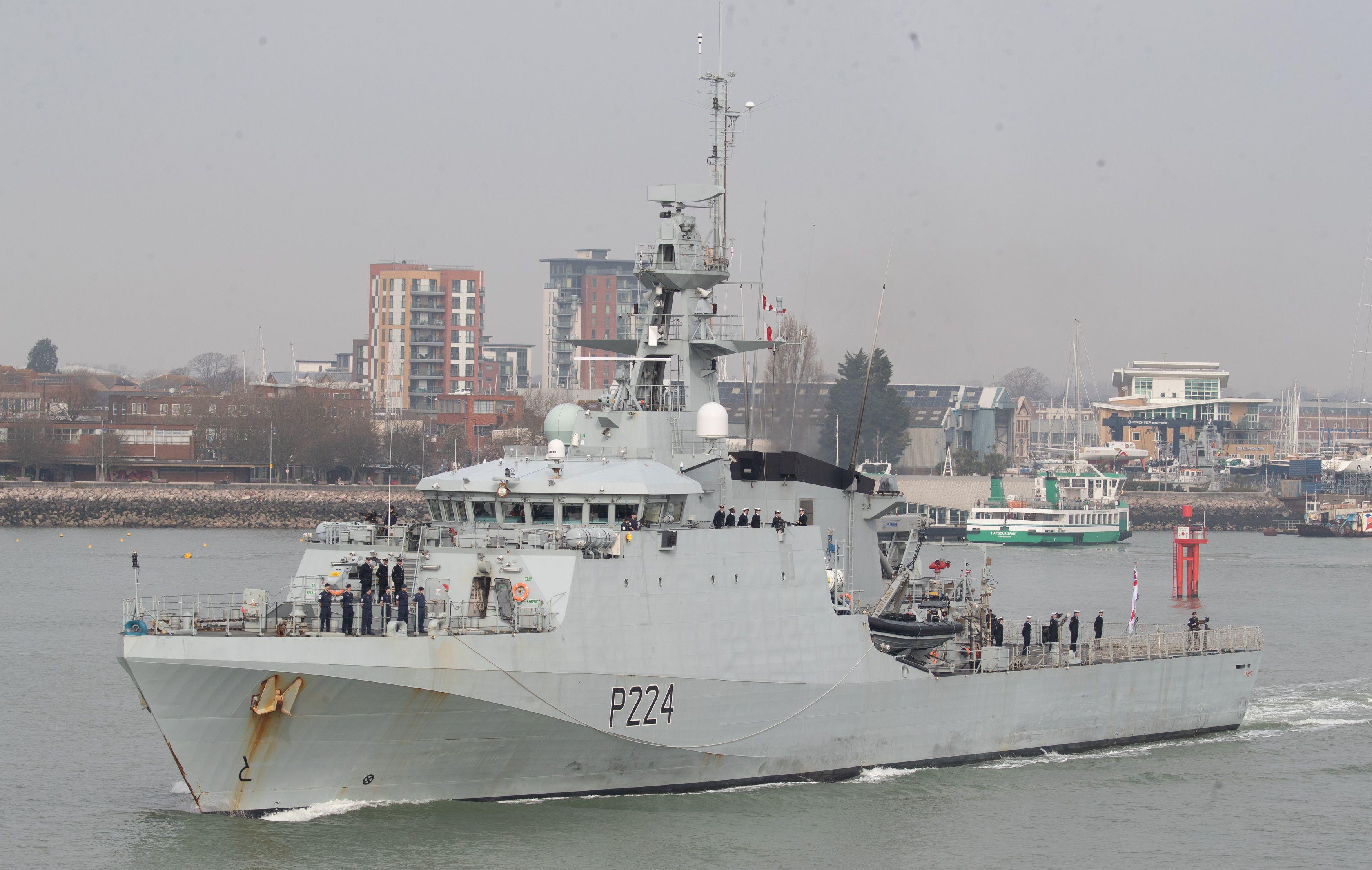 El patrullero HMS Trent, que Londres enviará al Caribe en medio de las tensiones entre Venezuela y Guyana, en una imagen de archivo. 