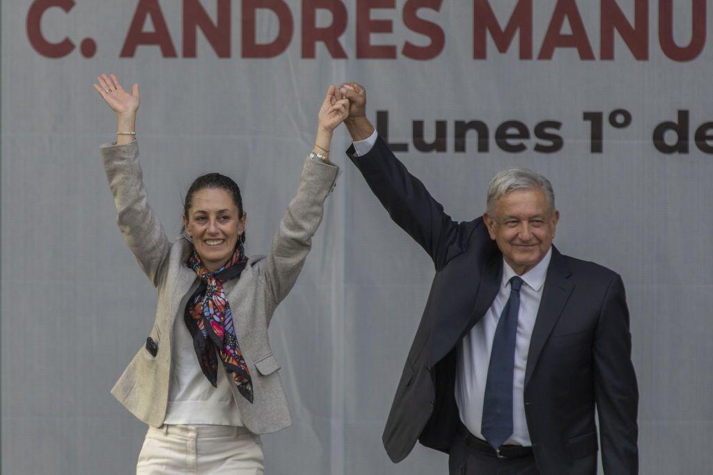 Claudia Sheinbaum e Andrés Manuel López Obrador em 2019