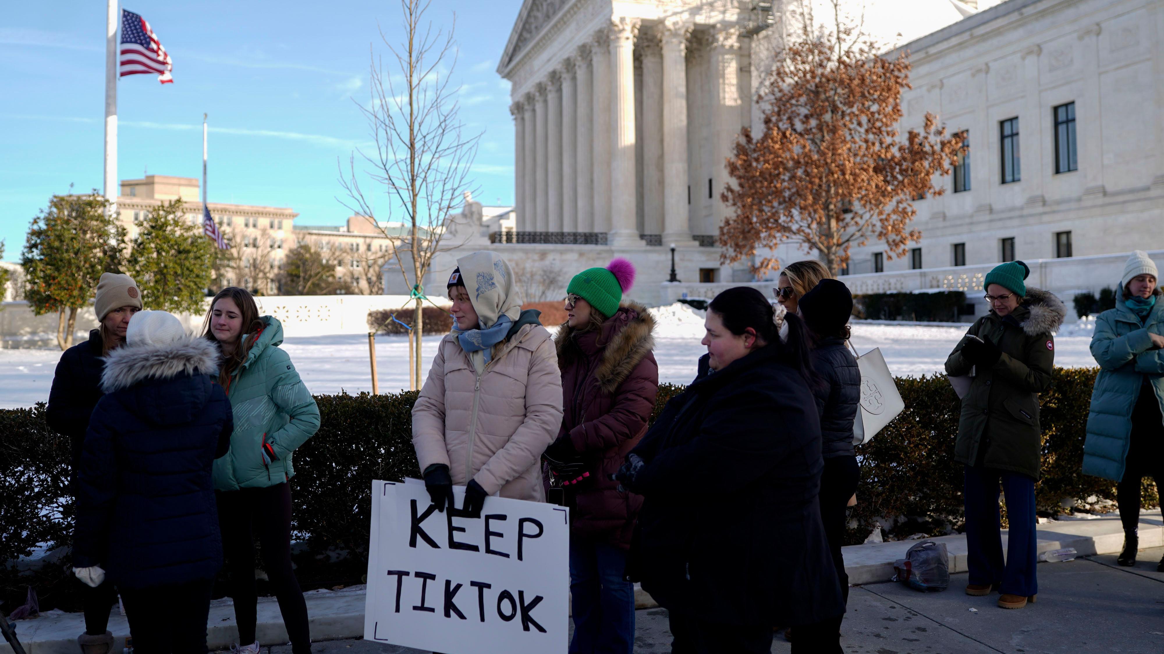 Protesta contra la prohibición de Tiktok en EE.UU.