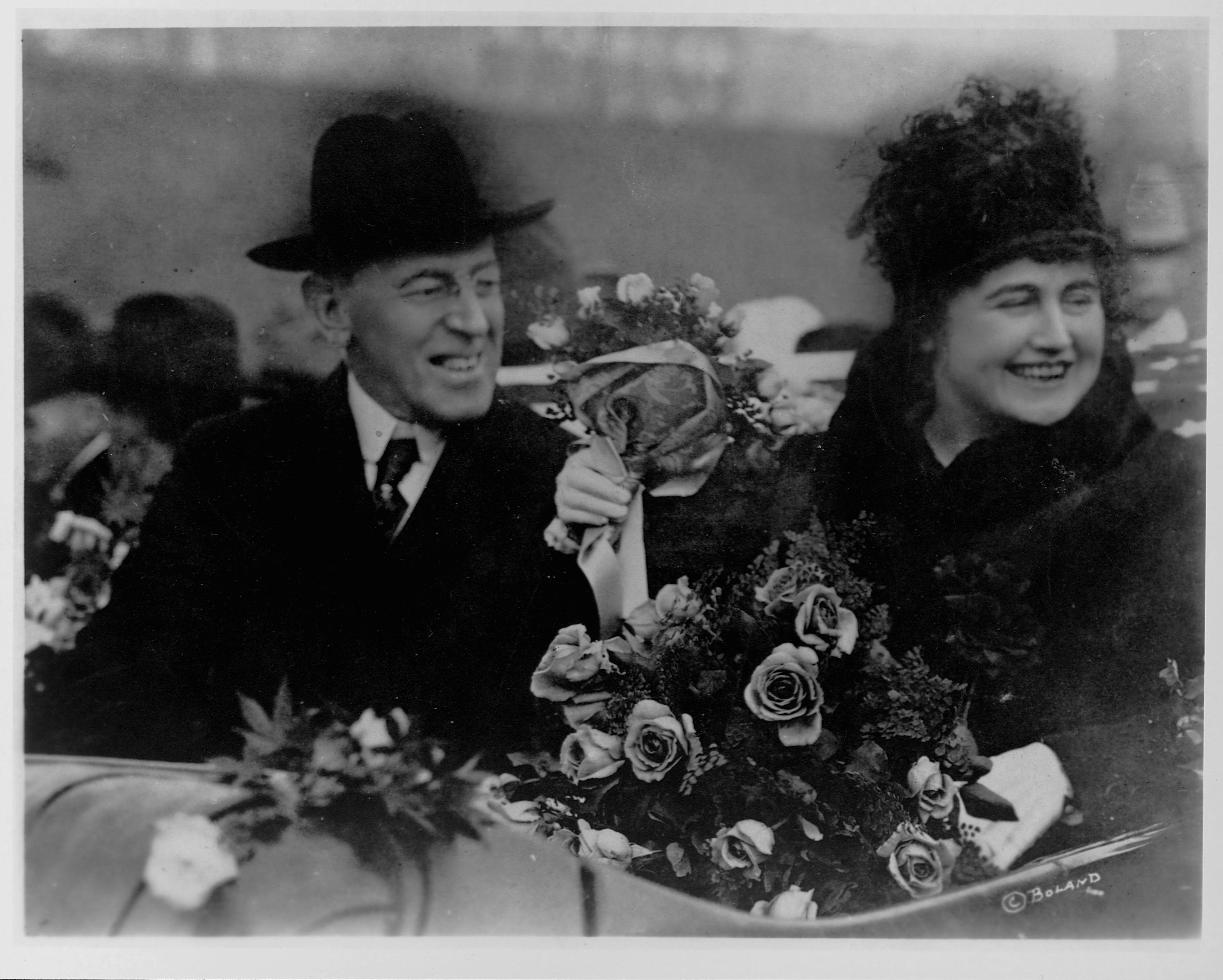 Woodrow Wilson y su esposa Edith.